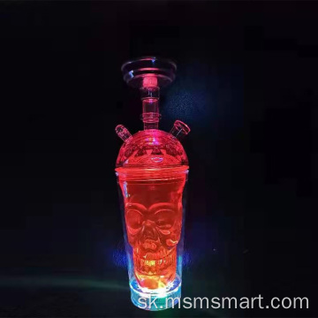 Prenosný pohár na vodnú fajku shisha s LED svetlom